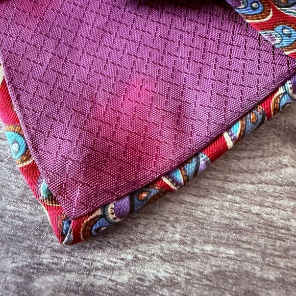 Vintage Christian Dior Monsieur Red Paisley All Silk Tie Made In USA 3.5 x 58 - Picture 6 of 12